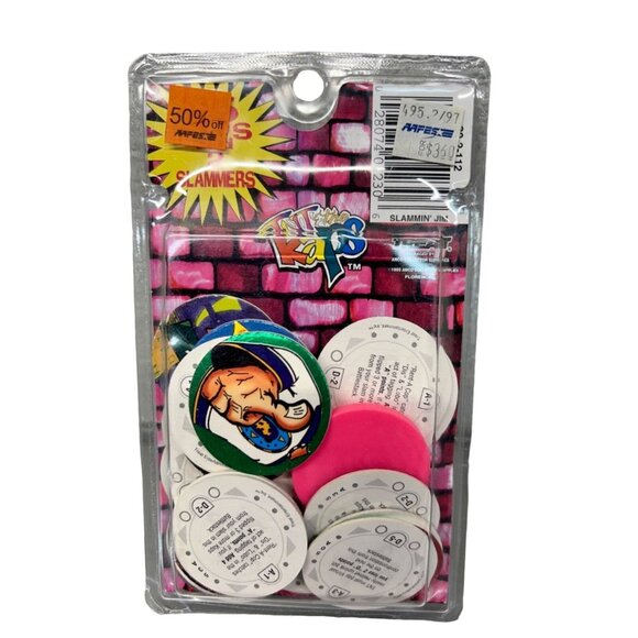 VTG 1995 Retro The TNT Kaps Pogs Game Pack 25 Kaps & 2 Slammers Aluminum Slammer - Picture 2 of 2